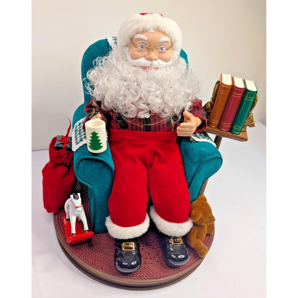 Avon Santa Read Me a Story Animated w/Accessories & Box Complete Working 1999